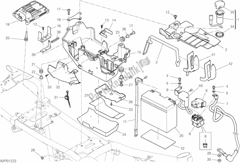 Alle onderdelen voor de Batterijhouder van de Ducati Scrambler Icon Thailand 803 2019